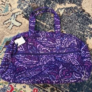 Vera Bradley Quilted Paisley Amethyst Medium Traveler Bag